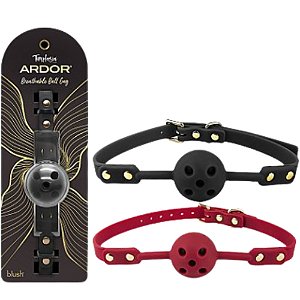 Mordaça em Couro com Bola Respirável em Silicone - Ardor - Blush