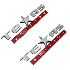 Par Emblema Texas Edition Cromado / Vermelho