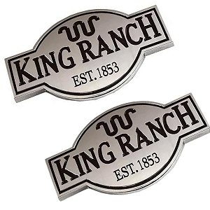 Par De Emblemas King Ranch prata/marrom