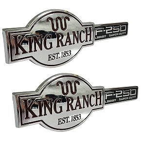 Par De Emblemas Cromados King Ranch F250 Super Duty