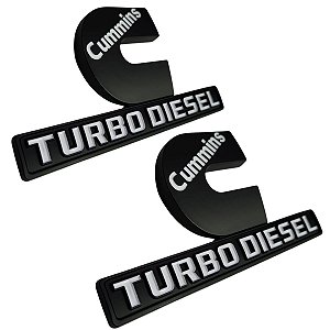 Emblema Cummis Turbo Diesel Preto