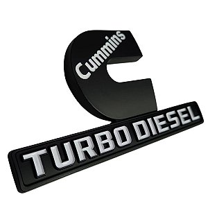 Emblema Cummins Turbo Diesel Branco