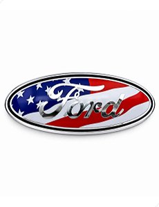 Emblema De Grade Ford Americano Oval Ranger F250 F100 F350 Prateado