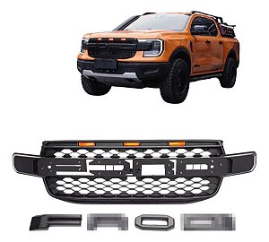 Grade Dianteira Estilo Raptor Ford Ranger T9 XLS XLT Limited Black Wildtrak 2024 a 2026
