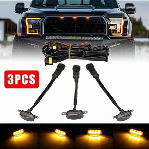Kit Cabo + 3 Luz Led Grade White F250 Ranger S10 Hilux Ram