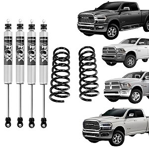 Kit Amortecedores Fox 2.0 (0 a 2") RAM 2500 2016 a 2025 + Kit Mola Aspiral 1,5"