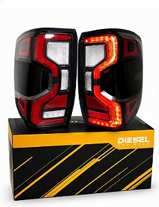 Lanterna Traseira Full LED Ford Ranger 2024 2025 2026 XL XLS XLT Black Diesel Off Road