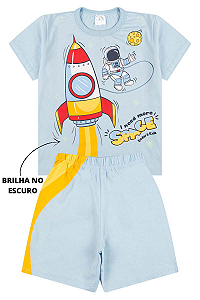 Conjunto Masculino Infantil Foguete - Azul Celeste