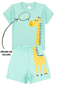 Conjunto Masculino Primeiros Passos Girafa -  Verde Bebê
