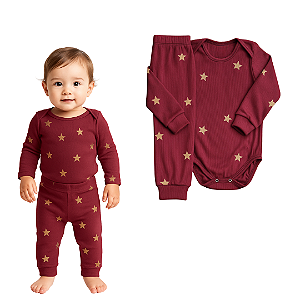 Conjunto Body Longo Canelado 2 Peças