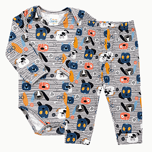 Conjunto Body Canelado Turminha Canina
