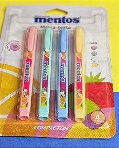 Marca-Texto Mentos Com Cheirinho 4 Cores Compactor