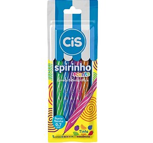 Kit Caneta Esferográfica Spirinho Scents com Cheirinho 0,7 mm com 5 cores Cis