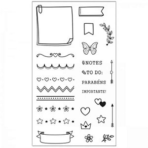 Kit de Carimbo Transparente Planner Tilibra