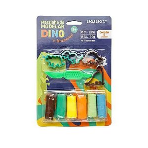 Kit Massinha de Modelar Dino 6 cores Leo e Leo