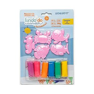 Kit Massinha de Modelar Fundo do Mar 6 cores Leo e Leo