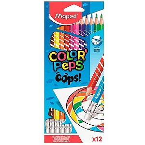 Lapis de Cor Oops Color Peps Apagável 12 cores