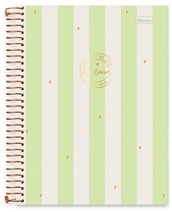 Caderno + Planner Universitário 10 matérias Daydream Cadersil Verde