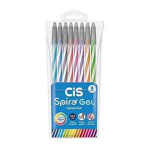 Caneta em Gel Spiro Cis com 8 cores
