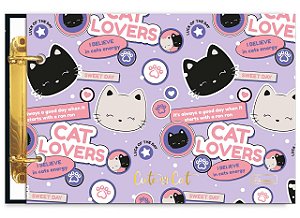 Mini Caderno Argolado Capa Dura Cute Cat Cadersil