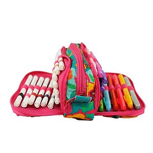 Estojo Triplo 24 Pens Jardim Encantado Sabra