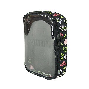 Estojo Box 100 Pens By Sof Floral Preto Sabra