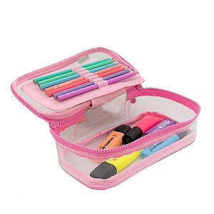 Estojo Box 50 Pens Cristal Rosa Bebê Sabra