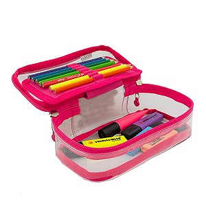 Estojo Box 50 Pens Cristal Rosa Pink Sabra