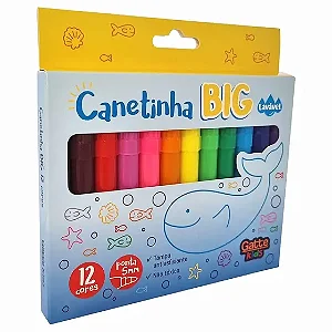 Caneta Hidrográfica Jumbo Big 12 cores Make+
