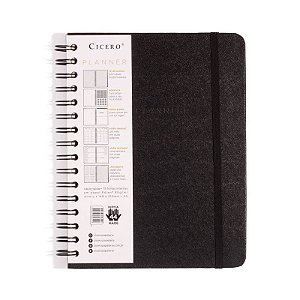 Planner Permanente Wire-o Clássica Semanal Notas A5 Preta Cícero
