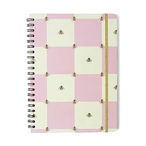Caderno Espiral Universitário Melissa Pautado Casa das Abelhas Rosê 1 Matéria 80 fls
