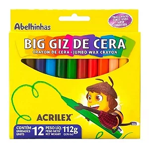 Giz de Cera Jumbo 12 Cores Acrilex