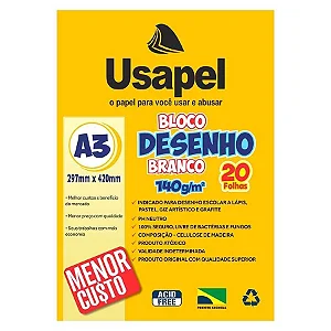 BLOCO TECNICO SEM MARGEM DESENHO A3 140G 20FL  USAPEL