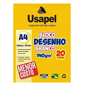 BLOCO TECNICO SEM MARGEM DESENHO A4 140G 20FL USAPEL