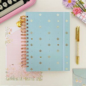 Caderno Wire-o Reposicionável 120 fl decoradas – Abelha Rainha Azul A5 Buendia