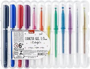 Caneta Gel Colorful 12 cores Brw