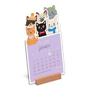 Calendário 2026 Gatinhos Fina Ideia