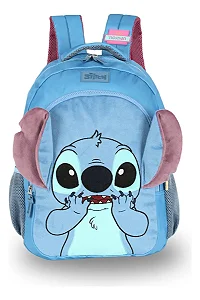 Mochila De Costas Infantil Stitch Peluciada Azul Luxcel