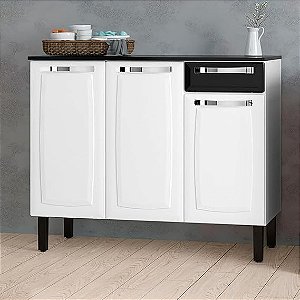 Balcão Cozinhas Itatiaia Rose - 3 Portas e 1 Gaveta