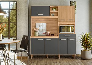 Kit Cozinha Yara 160 de Largura 7 Portas 1 Gavetas