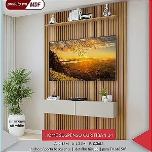 Home Valdemoveis Curtiba 1,24 de Largura Tv até 50Polegadas