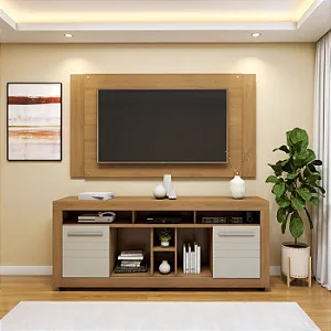 Conjunto Rack + Painel Valdemoveis Firezi 160 LArgura tv ate 50