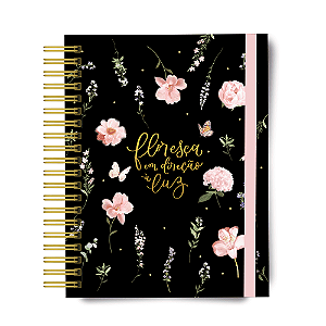 Agenda 2026 - Floral Preto - Personalizado