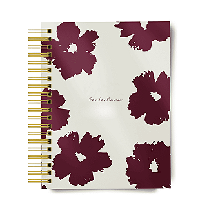 Planner 2026 - Flores Bordô - Personalizado