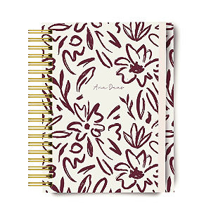 Agenda 2026 - Floral  Bordô - Personalizado