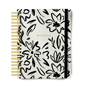 Agenda 2026 - Floral Preto - Personalizado