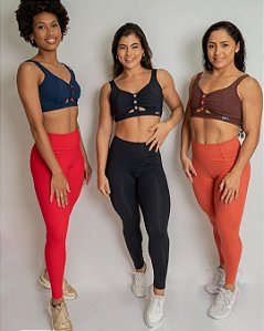Conjunto Virginia - Calça Legging c/ Suporte atrás e Top c/ Botões