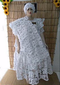 Baiana Branca rechilieu detalhado 6peças