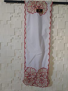 Pano de cabeça vermelho com fio dourado