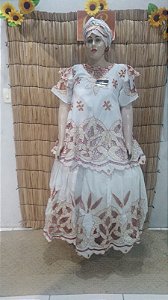 Baiana Rechilieu  Vermelho  e fio dourado   6 peças